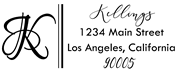 Double lines Letter K Monogram Stamp Sample
